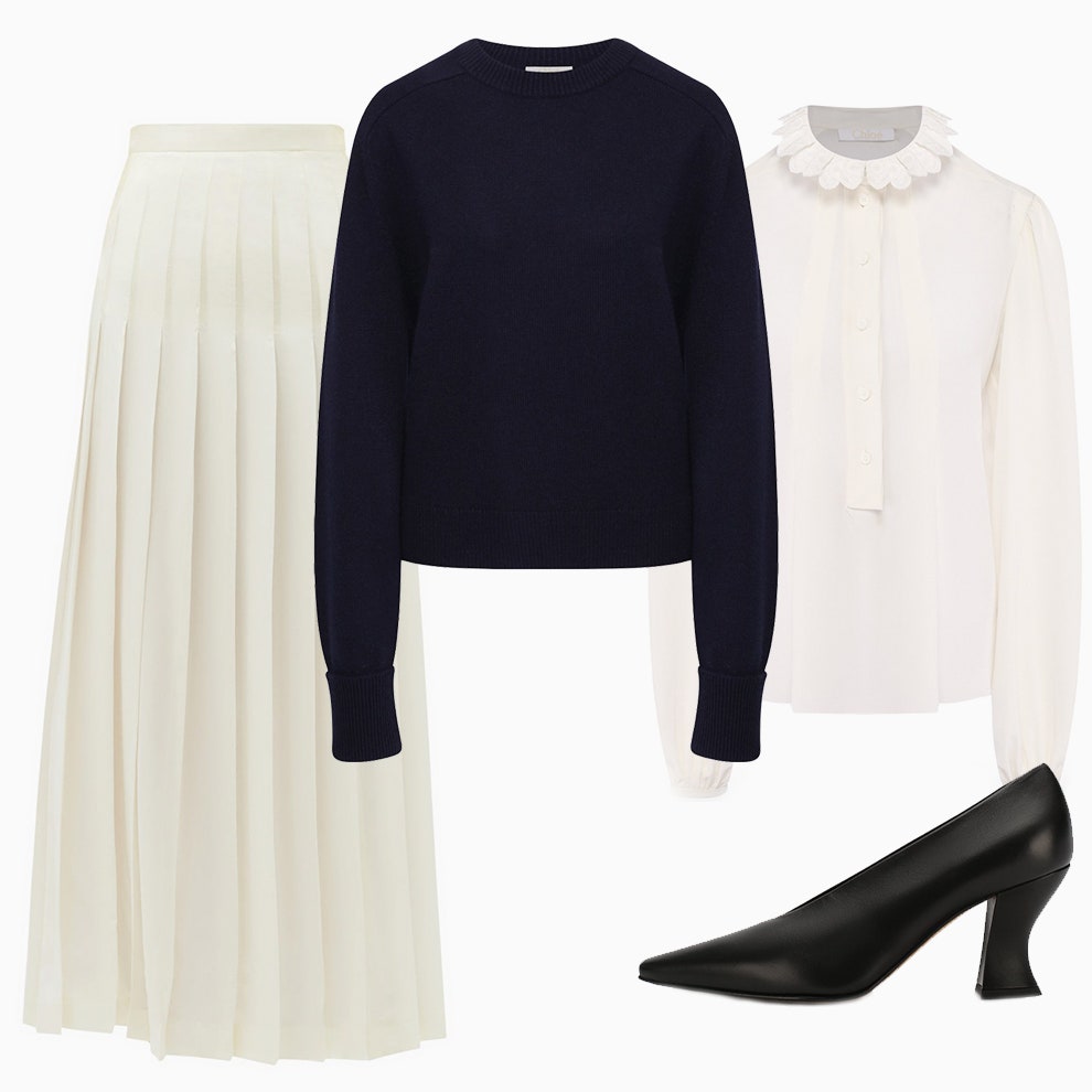 Юбка Giambattista Valli €1167 matchesfashion.com пуловер Chlo 77950 рублей tsum.ru блузка Chlo 77950 рублей tsum.ru...