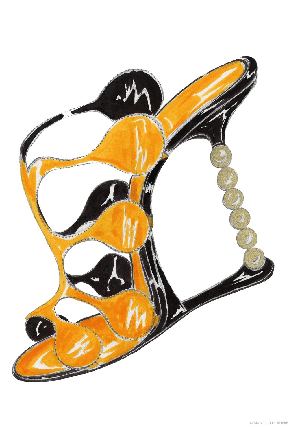Раскраска с обувью Маноло Бланика — лучшее офлайнразвлечение