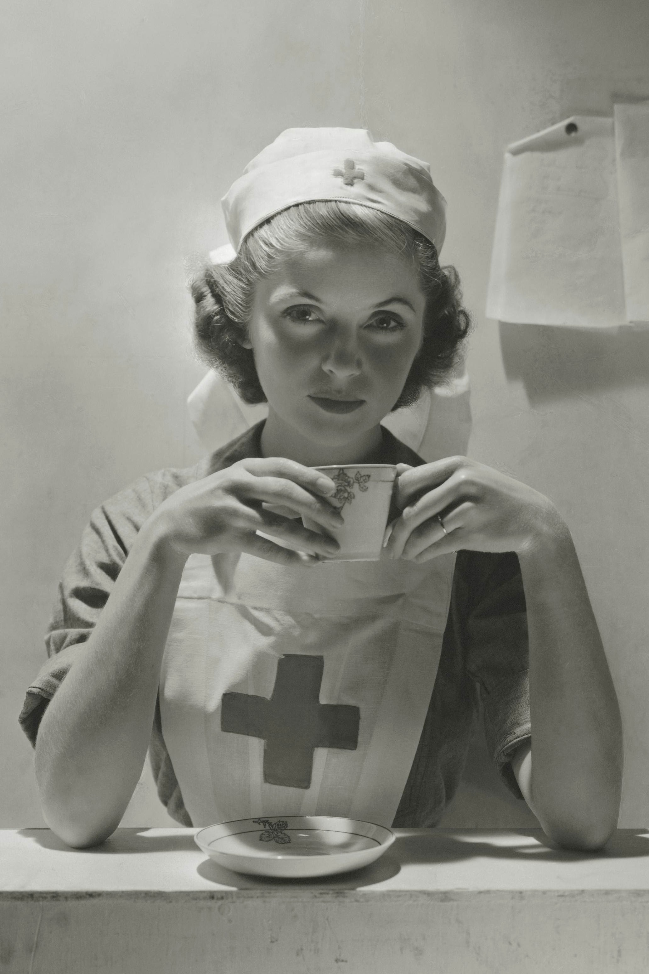 Dorothy Hyson in VAD nurse's uniform.