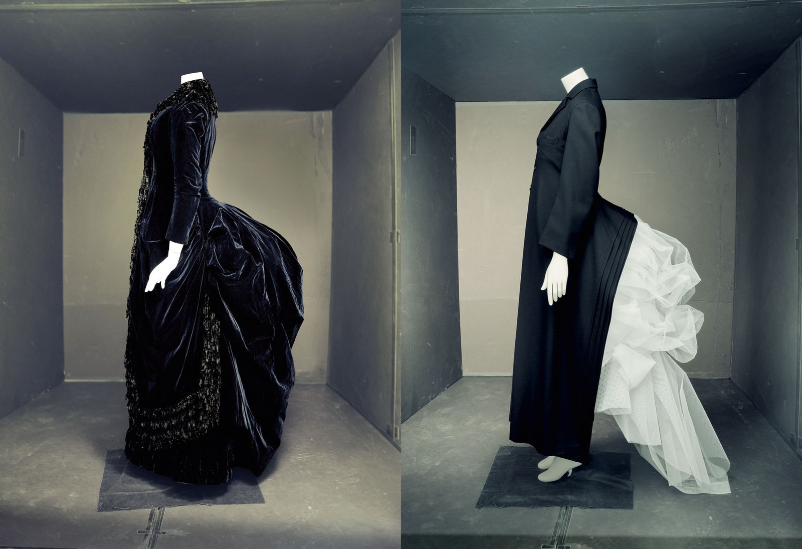 Платье с турнюром ок. 1885. Платье Yohji Yamamoto 1986