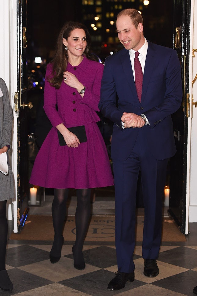 Кэтрин герцогиня Кембриджская в Oscar de la Renta и принц Уильям в Лондоне