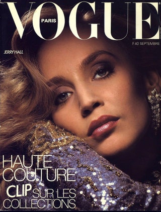 Джерри Холл на обложке Vogue Paris сентябрь 1984