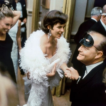 USA. New York City. 1966. Truman CAPOTE at his Black and White Ball at the Plaza Hotel.