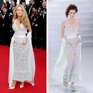 Блейк Лайвли в кутюрном платье Chanel из коллекции весналето 2014 на Каннском кинофестивале 2014