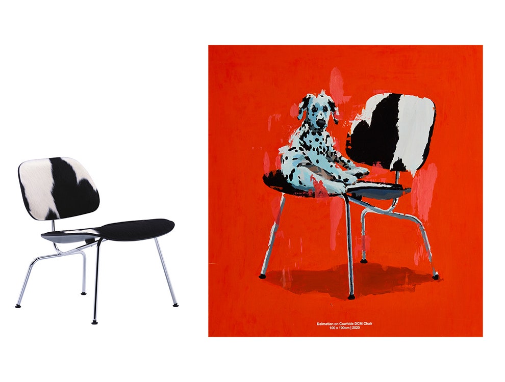 Стул Plywood Group LCM by Charles amp Ray Eames 19451946 Миша Никатин. Dalmatian on Cowhide DCM Chair 2020