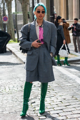 Маргарет Жанг на Неделе моды в Париже февраль 2020