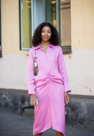 Image may contain Clothing Apparel Human Person Sleeve Evening Dress Fashion Gown Robe Female and Yara Shahidi