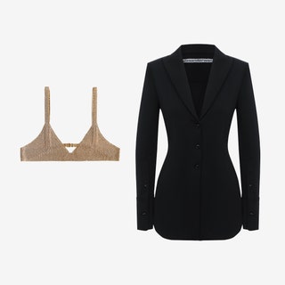 Бра Zara 4299 рублей zara.com пиджак Alexander Wang 82500 рублей tsum.ru