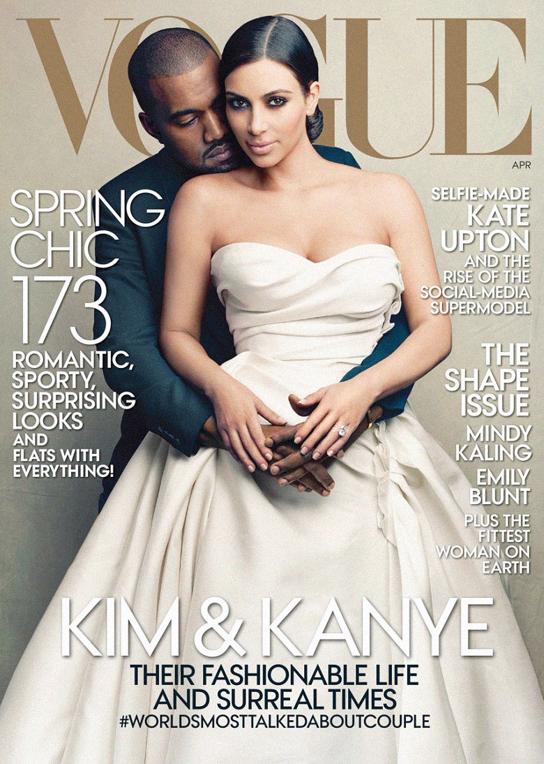 Канье Уэст и Ким Кардашьян на обложке Vogue US апрель 2014
