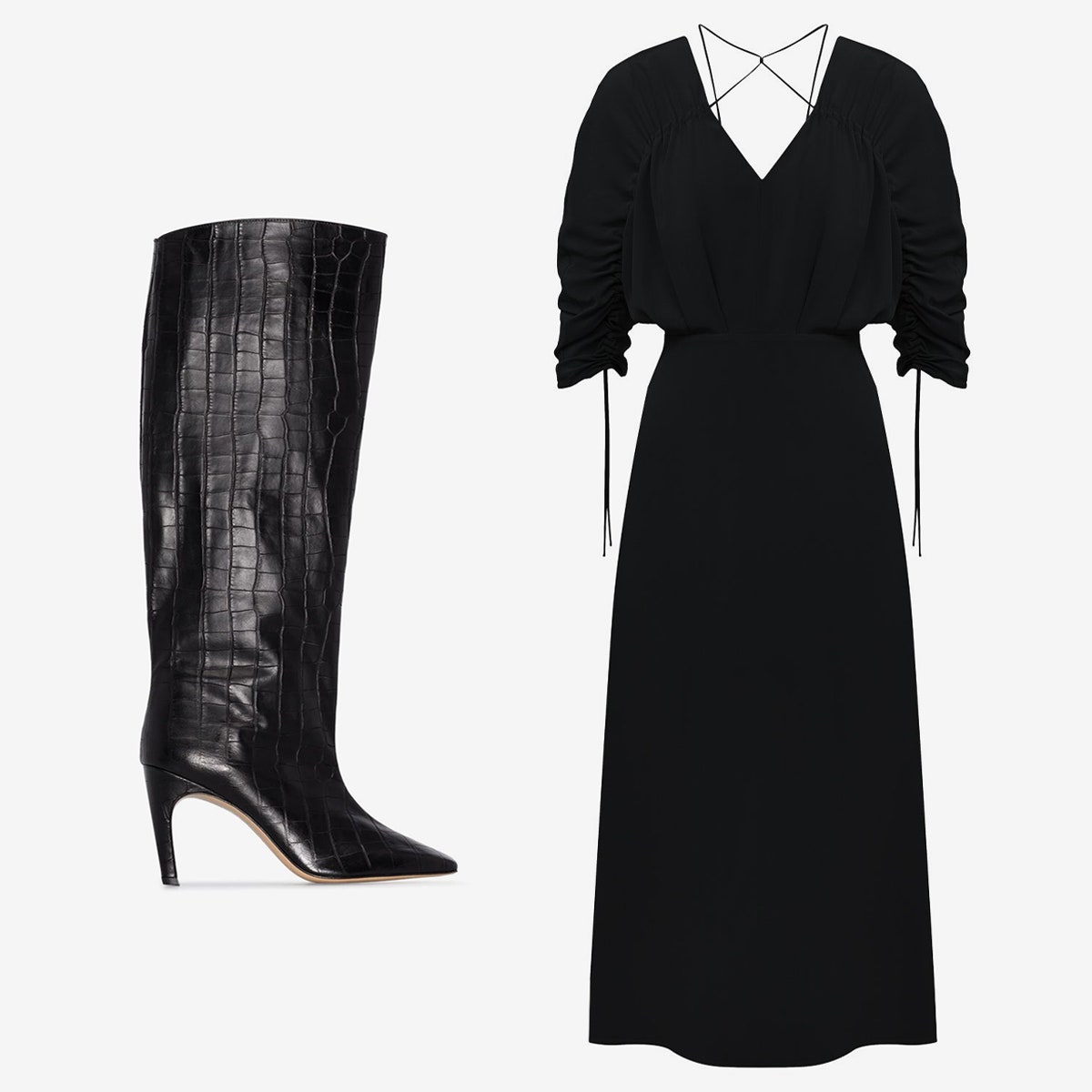 Сапоги Gia Couture 45504 рубля farfetch.com платье Victoria Beckham 143500 рублей tsum.ru