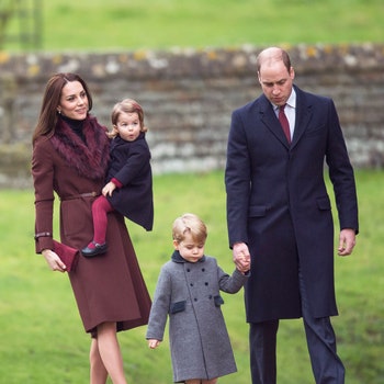 BUCKLEBURY BERKSHIRE  DECEMBER 25  Prince William Duke of Cambridge Catherine Duchess of Cambridge Prince George of...