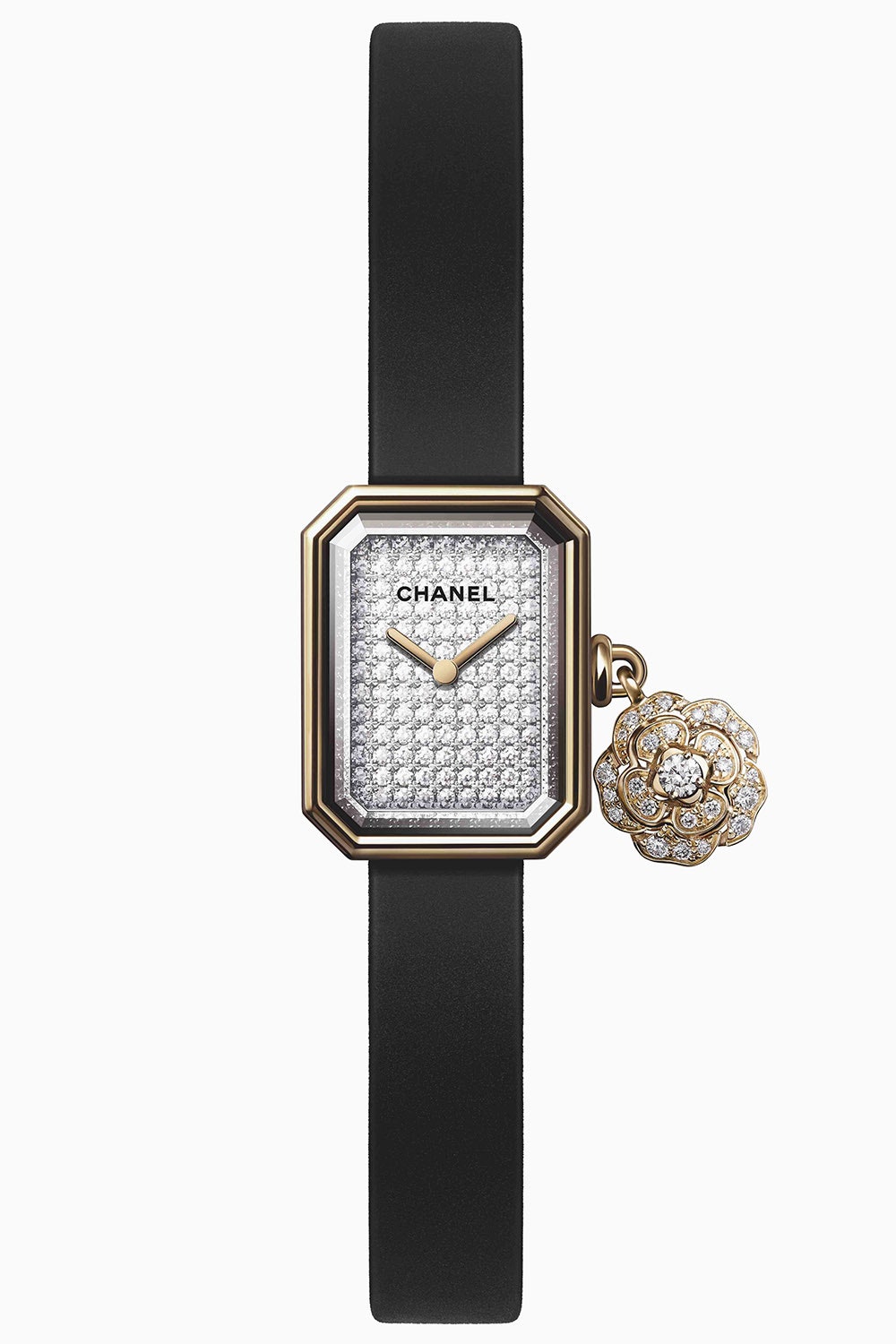 Часы Première Extrait de Camlia из 18каратного желтого золота и титана с бриллиантами и каучуковым ремешком Chanel...