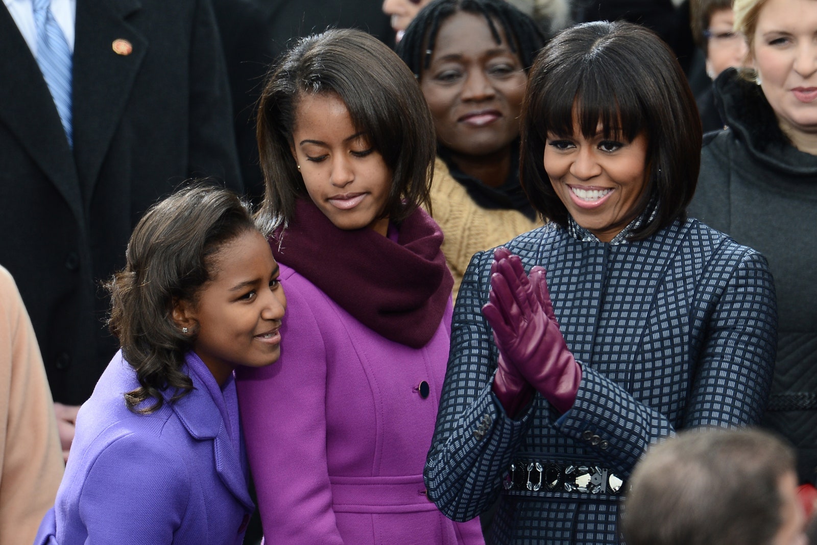 Мишель Обама с дочерьми Сашей и Малией Обама 2013
