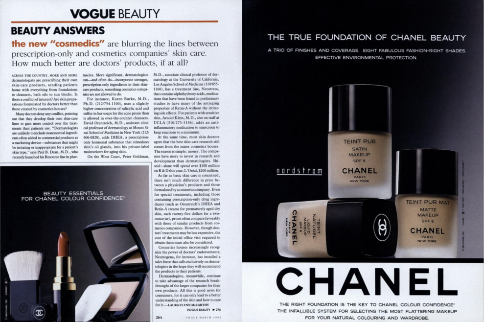 Chanel Beauty в Vogue 1992