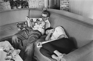 Джеймс Дин и Элизабет Тейлор 1955