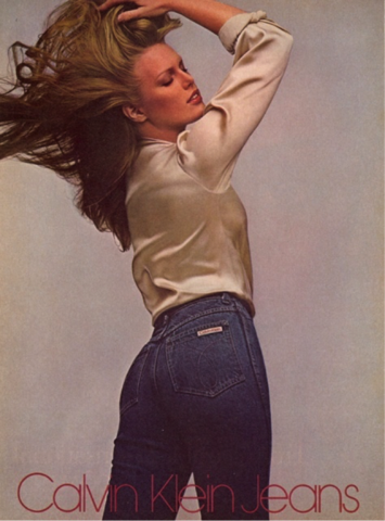 Патти Хансен в рекламе Calvin Klein Jeans 1976
