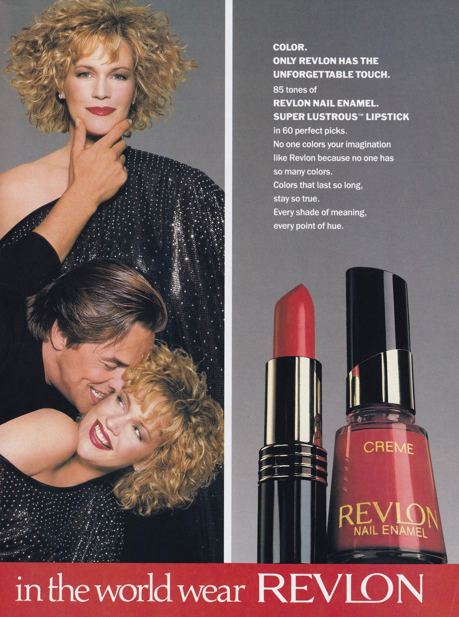 Реклама Revlon в Vogue 1990 год