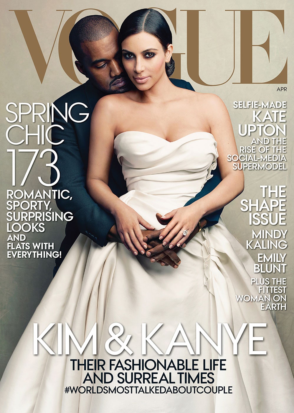Канье Уэст и Ким Кардашьян в Lanvin на обложке Vogue апрель 2014