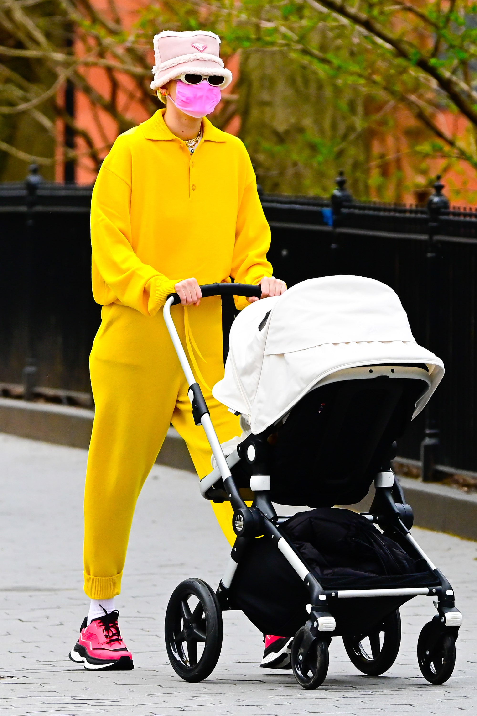 NEW YORK NY  APRIL 01  Gigi Hadid is seen walking in SoHo on April 1 2021 in New York City.
