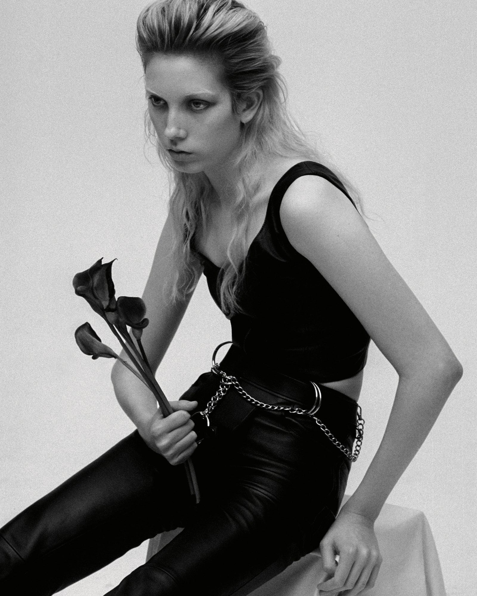 Кожаный топ Dior кожаные брюки Magda Butrym