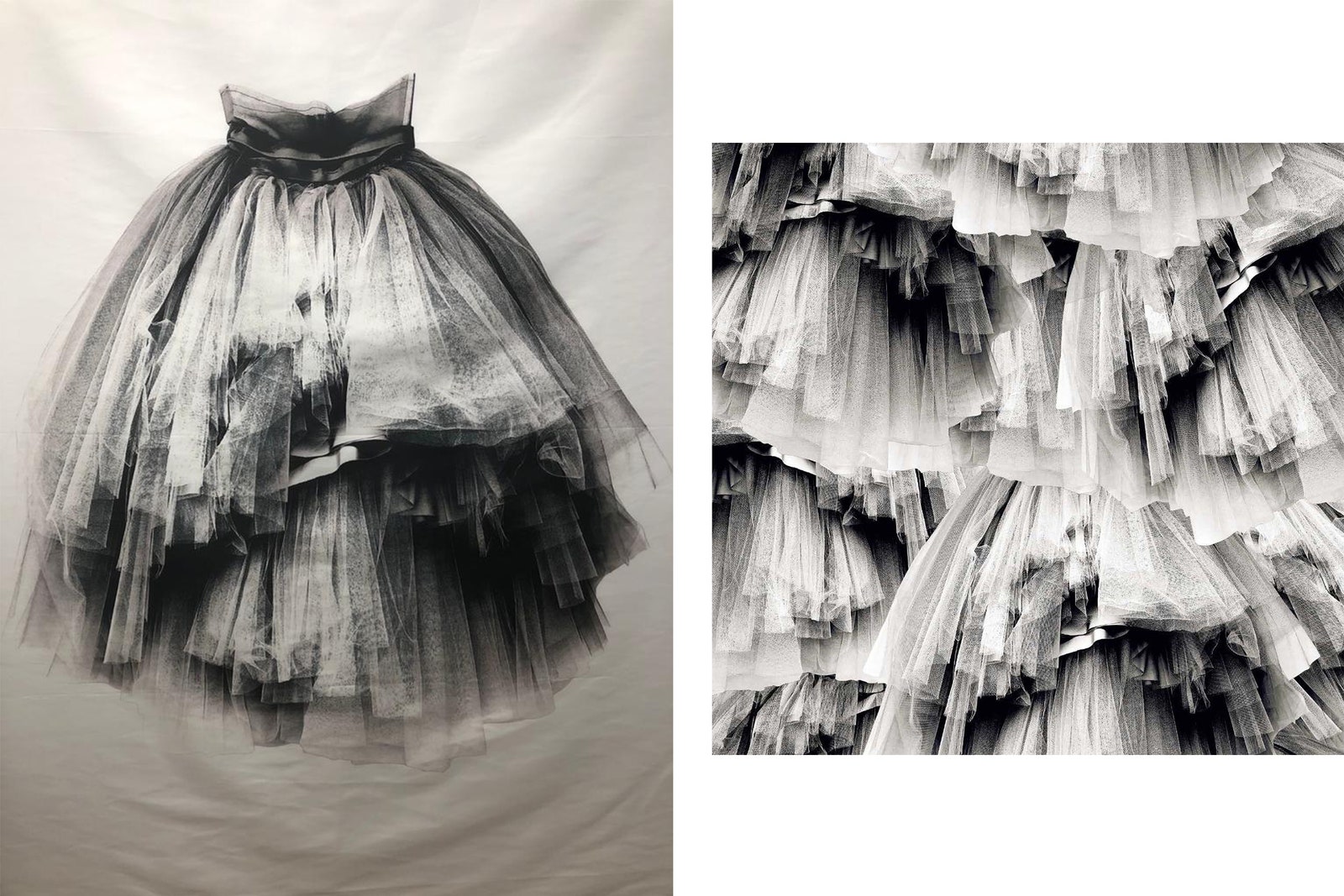 Ткань с напечатанным принтом укрупненная фотография юбки из тюля