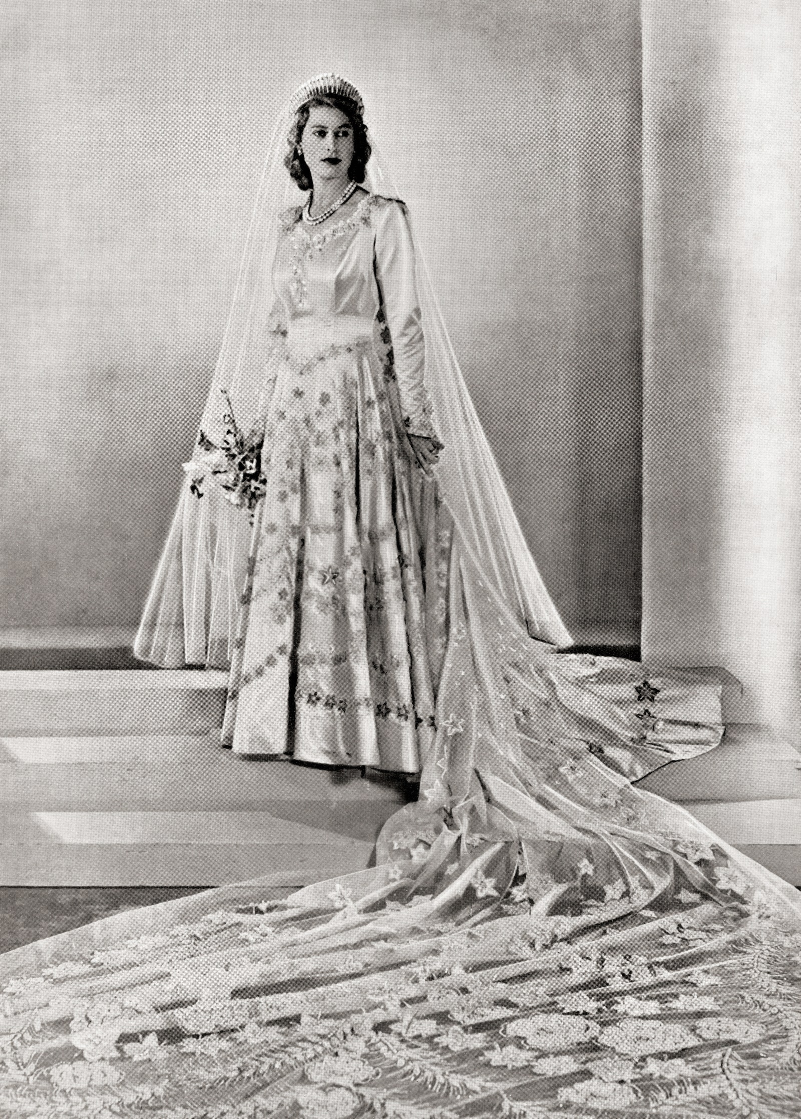 Принцесса Елизавета в день своей свадьбы 20 ноября 1947 года