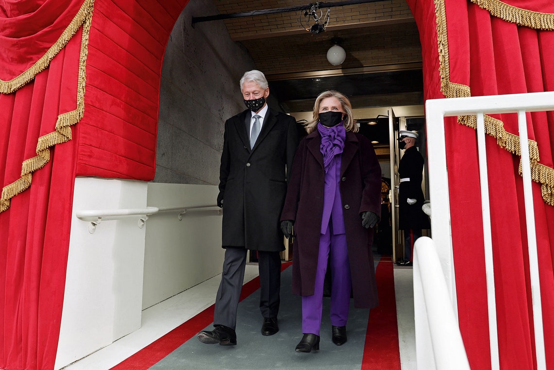Билл и Хиллари  Клинтон на инаугурации ­46го президента США