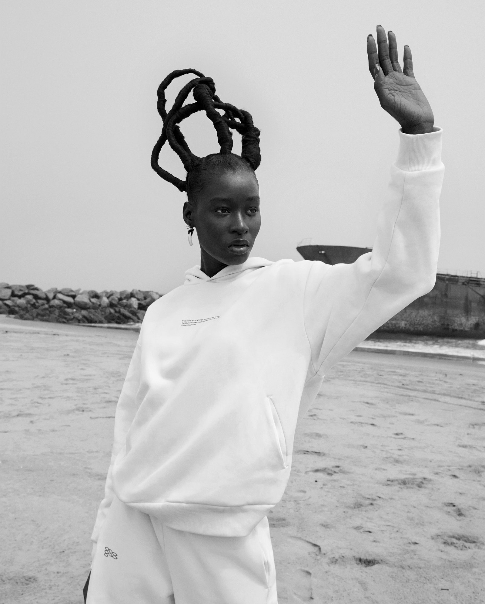 The capsule consists of recycled cotton hoodies tshirts and track pants.
