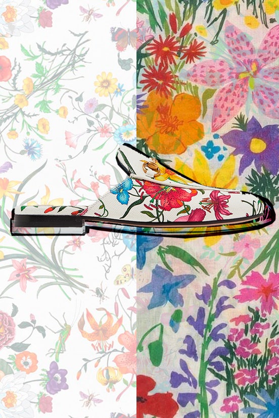 обувь с цветочным принтом