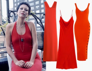 Красное платье было знаковым скорее для Холстона нежели для Перетти — дизайнер впервые создал его буквально обматывая...