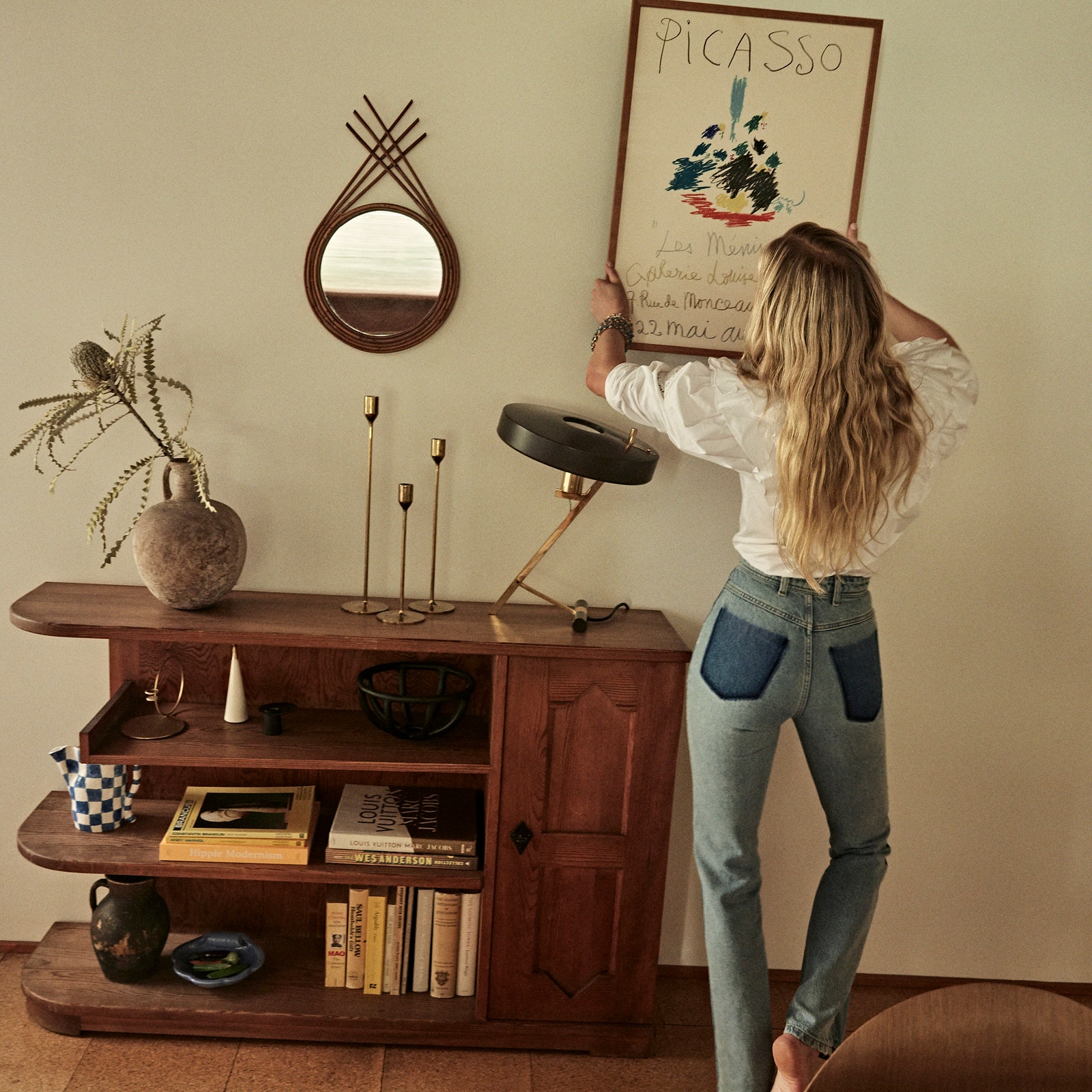 Хлопковая блузка джинсы все Philosophy di Lorenzo Serafini металлические браслеты Chlo amp Sylvia Toledano