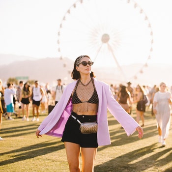 INDIO CALIFORNIA  APRIL 13  Brittany Xavier street style at the 2019 Coachella Valley Music and Arts Festival Weekend 1...