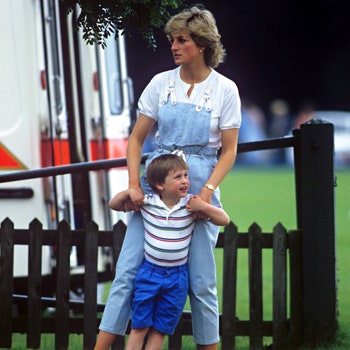 Diana The Princess Of Wales And Prince William At A Polo Match Smiths Lawn Windsor.