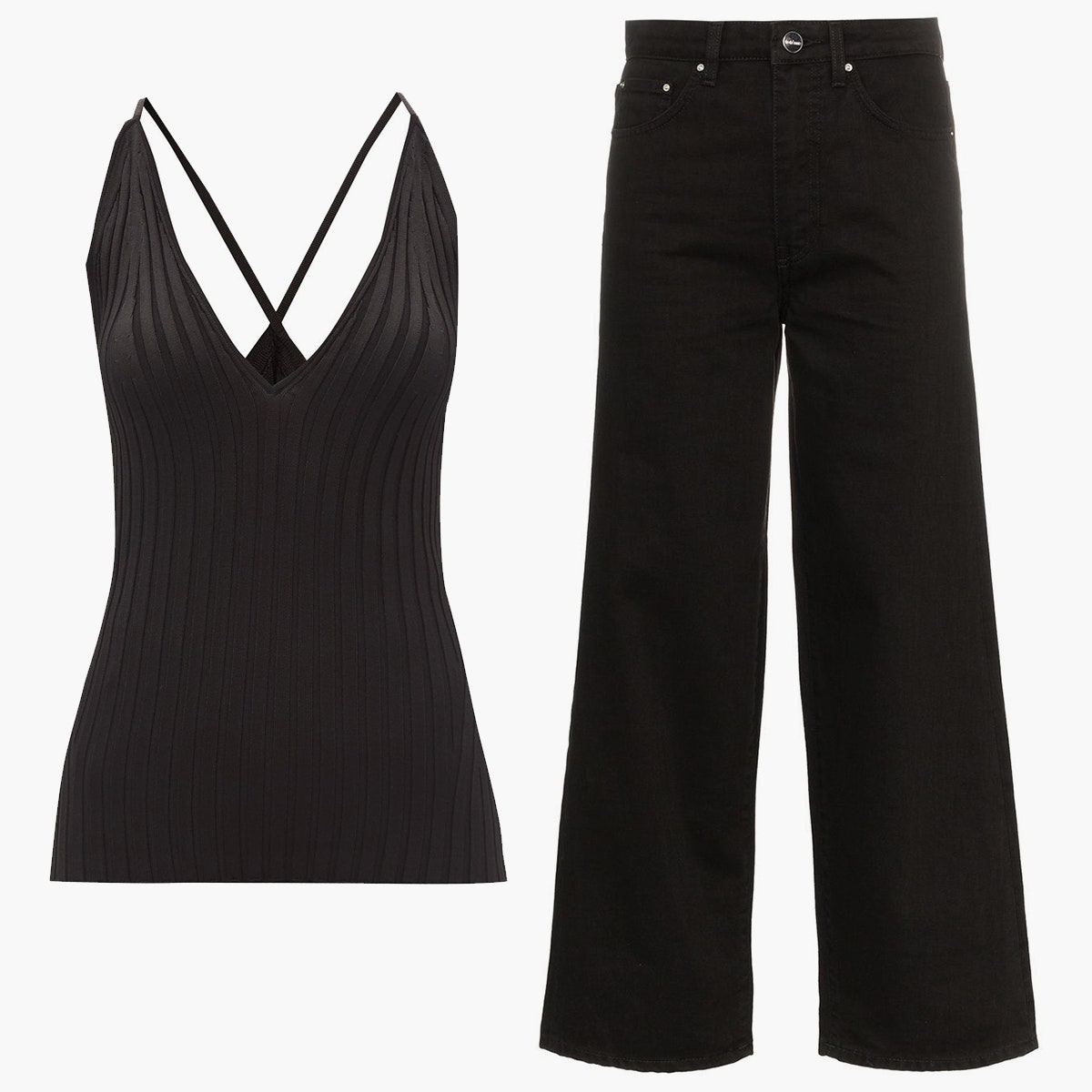 Топ Galvan 21150 рублей matchesfashion.com Джинсы Totême 19657 рублей farfetch.com