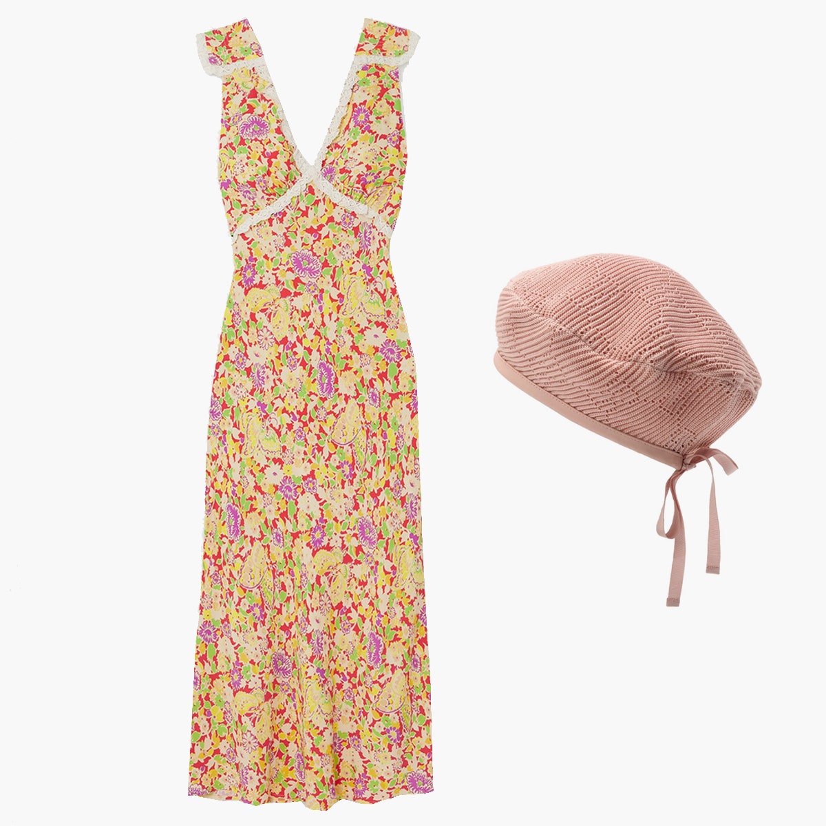 Платье Rixo 22471 рубль netaporter.com берет Gucci 48300 рублей tsum.ru
