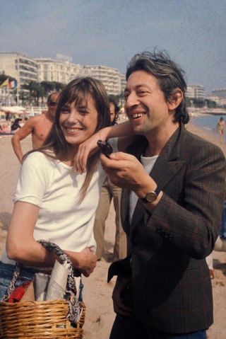 Jane Birkin et Serge Gainsbourg à Cannes en 1974