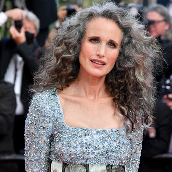 CANNES FRANCE  JULY 06 Andie MacDowell attends the Annette screening and opening ceremony during the 74th annual Cannes...
