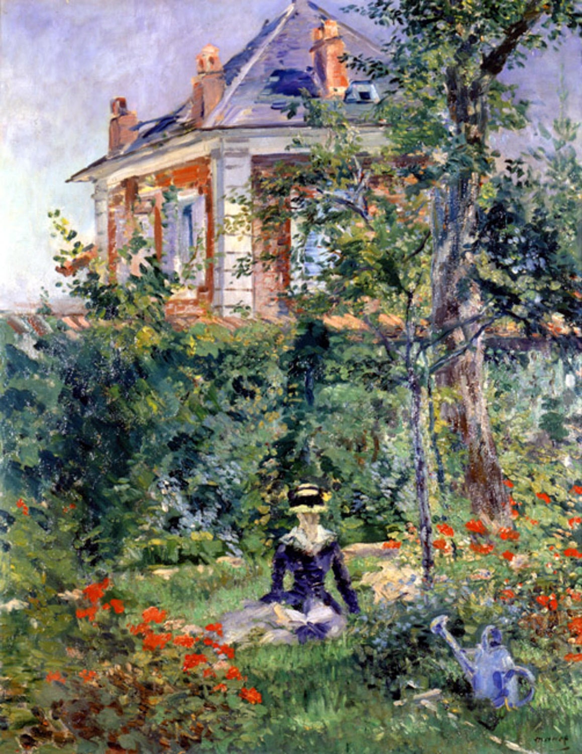 Fille dans le jardin de Bellevue  Sentier des Pierres Blanches  . 1880. Edouard Manet  Girl in the Garden at Bellevue