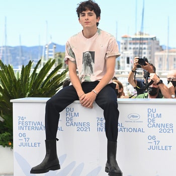 CANNES FRANCE  JULY 13 Timothe Chalamet attends the The French Dispatch photocall during the 74th annual Cannes Film...
