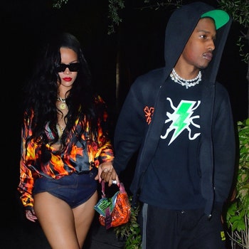 Miami FL   EXCLUSIVE   Rihanna and ASAP Rocky go hand in hand during Miami date night.  Rihanna displayed her famous...