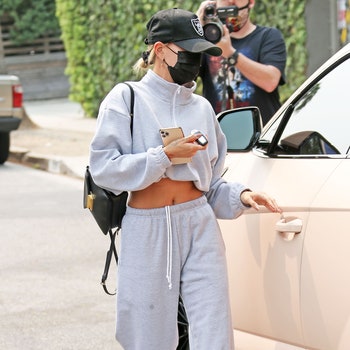 LOS ANGELES CA  SEPTEMBER 11  Hailey Bieber is seen leaving the gym on September 11 2020 in Los Angeles California.