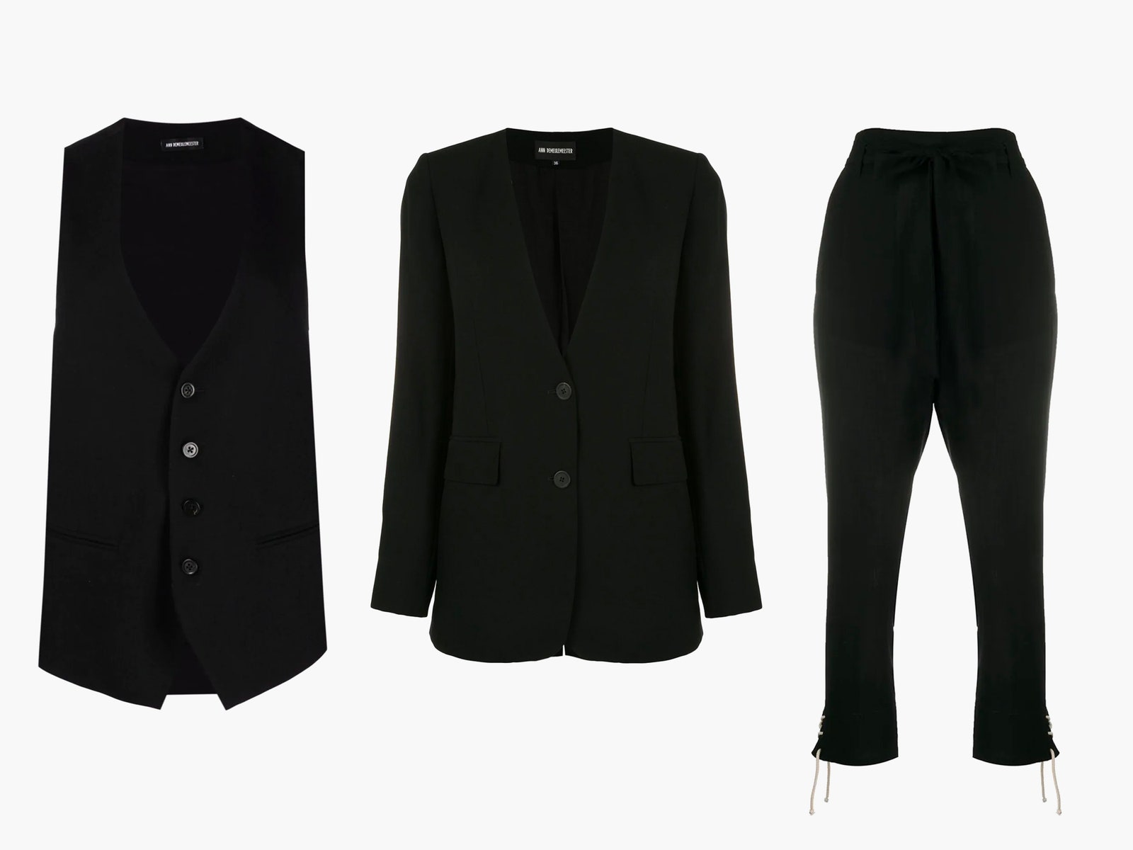 Жилет 51769 рублей жакет 62352 рубля брюки 41897 рублей все Ann Demeulemeester farfetch.com