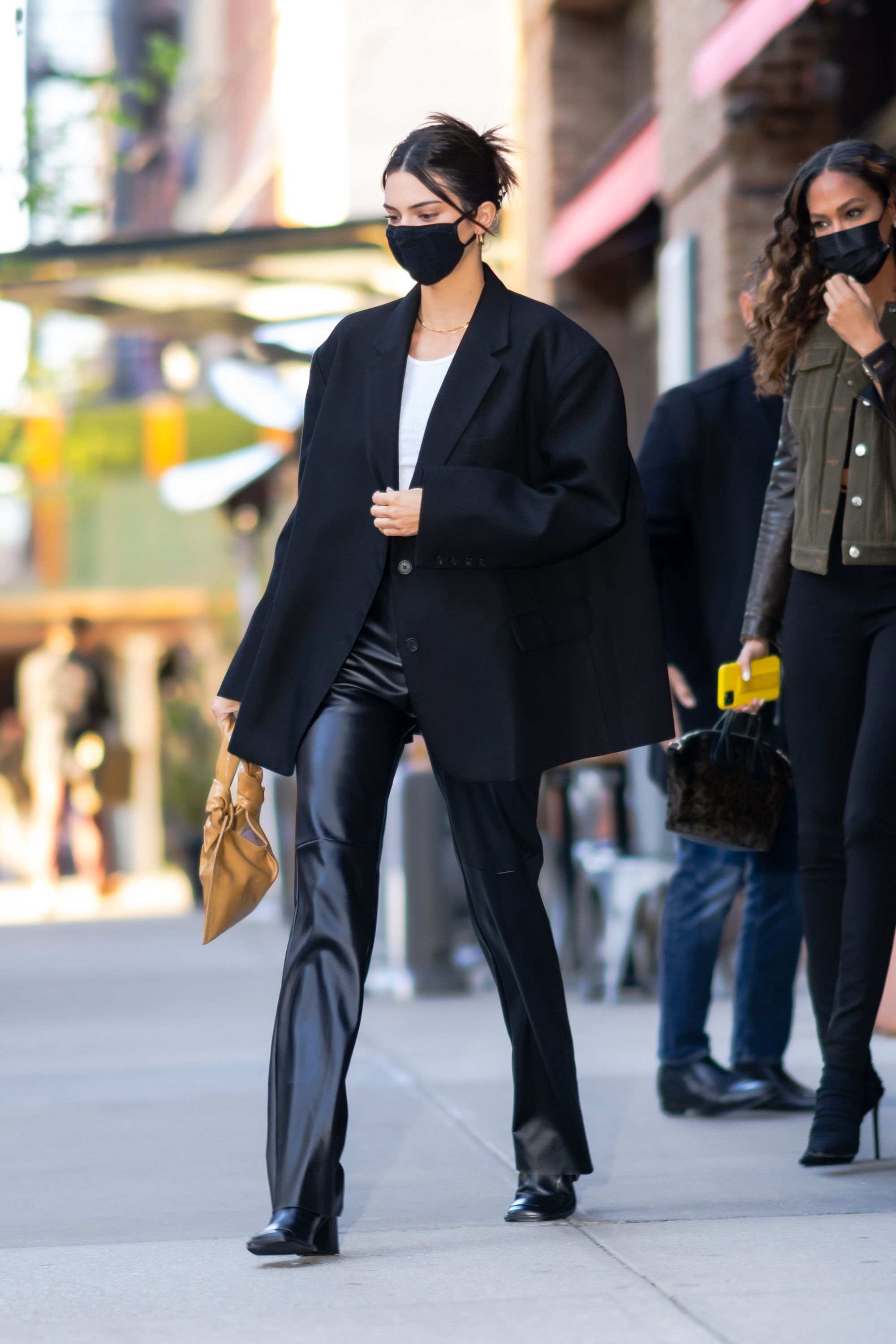 NEW YORK NEW YORK  APRIL 26 Kendall Jenner and Joan Smalls are seen in Tribeca on April 26 2021 in New York City.