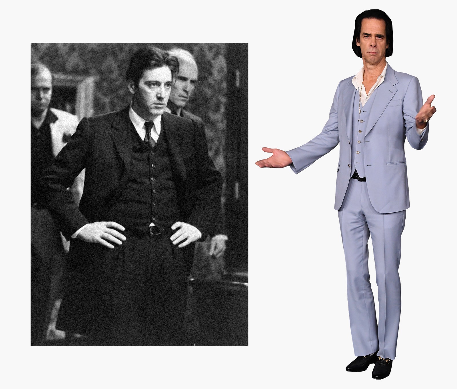 Аль Пачино в фильме «Крестный отец. Часть II» 1974 Ник Кейв в Gucci 2019