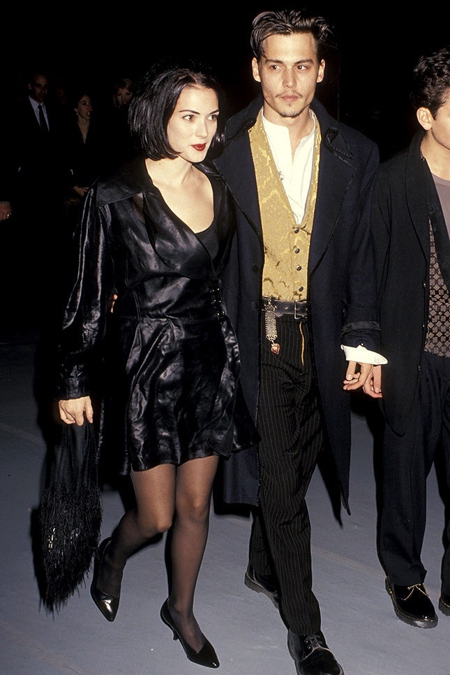 Вайнона Райдер и Джонни Депп на премьере фильма «Эдвард Рукиножницы» в Вествуде 1990