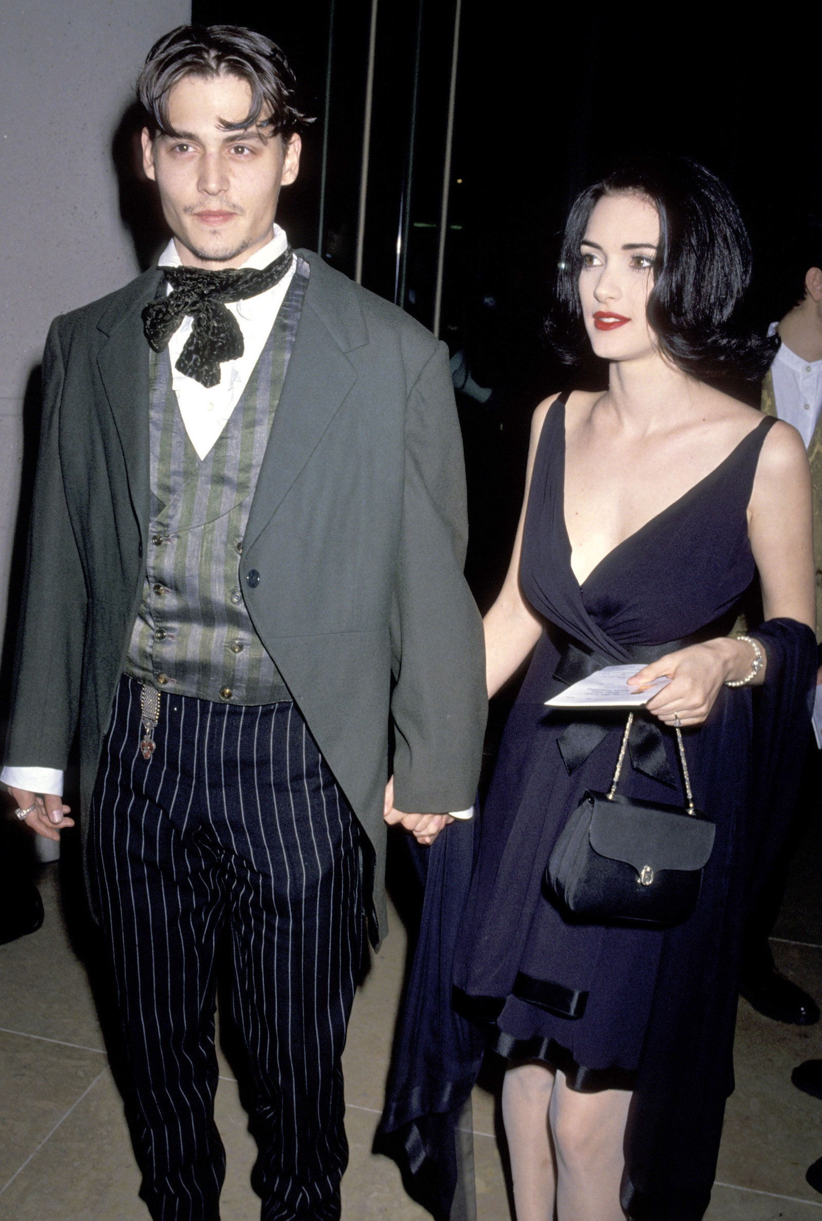 Джонни Депп и Вайнона Райдер на 48й церемонии «Золотого глобуса» 1991
