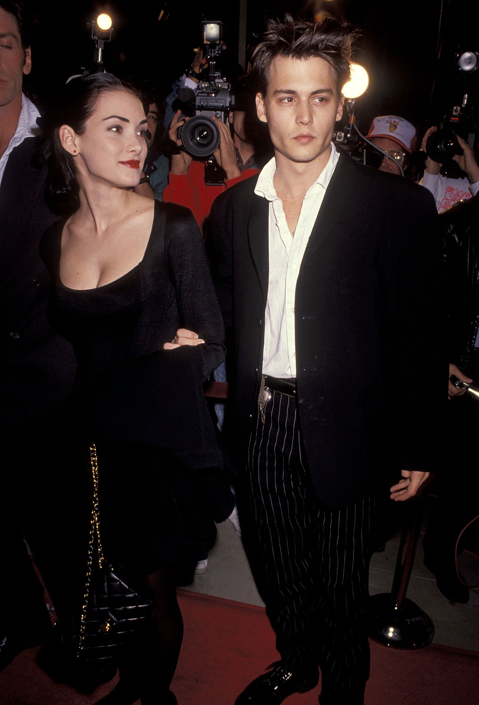 Вайнона Райдер и Джонни Депп на премьере фильма «Русалки» в БеверлиХиллз 1990