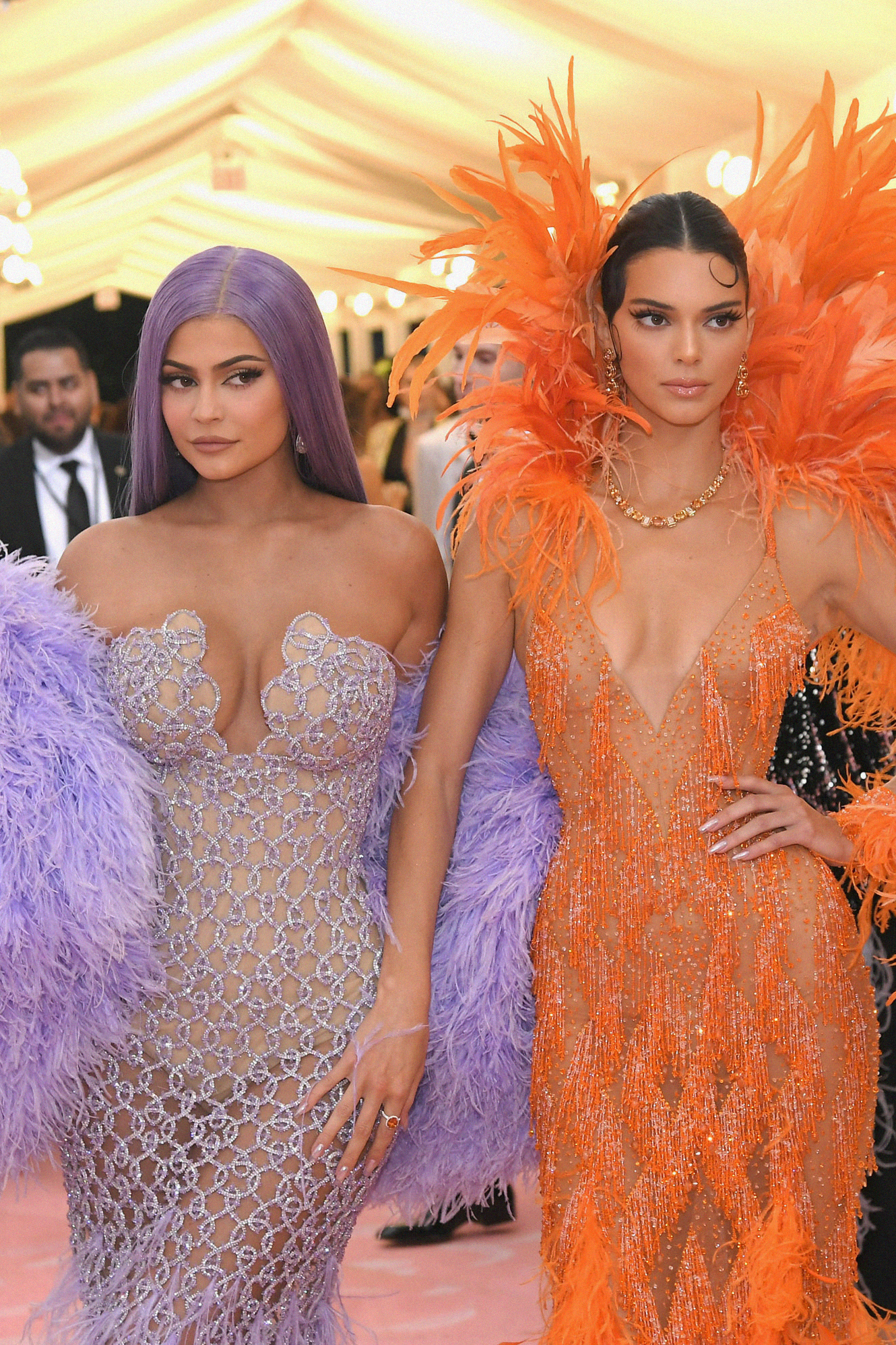 NEW YORK NEW YORK  MAY 06 Kylie Jenner and Kendall Jenner attend The 2019 Met Gala Celebrating Camp Notes on Fashion at...