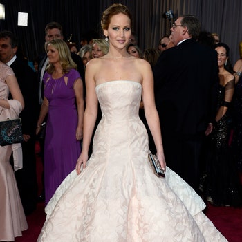 HOLLYWOOD CA  FEBRUARY 24  Actress Jennifer Lawrence arrives at the Oscars at Hollywood  Highland Center on February 24...