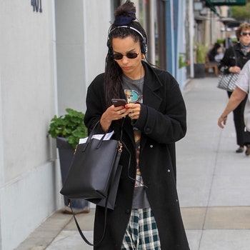 Beverly Hills CA   Actress Zoe Kravitz is spotted out jamming to some music while shopping in Beverly Hills. Zoe...